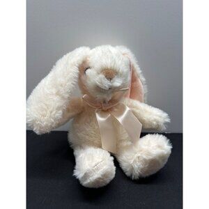 Plush White Bunny Stuffed Animal With Pink Ears & Bow Soft Toy 12" MTY Internati